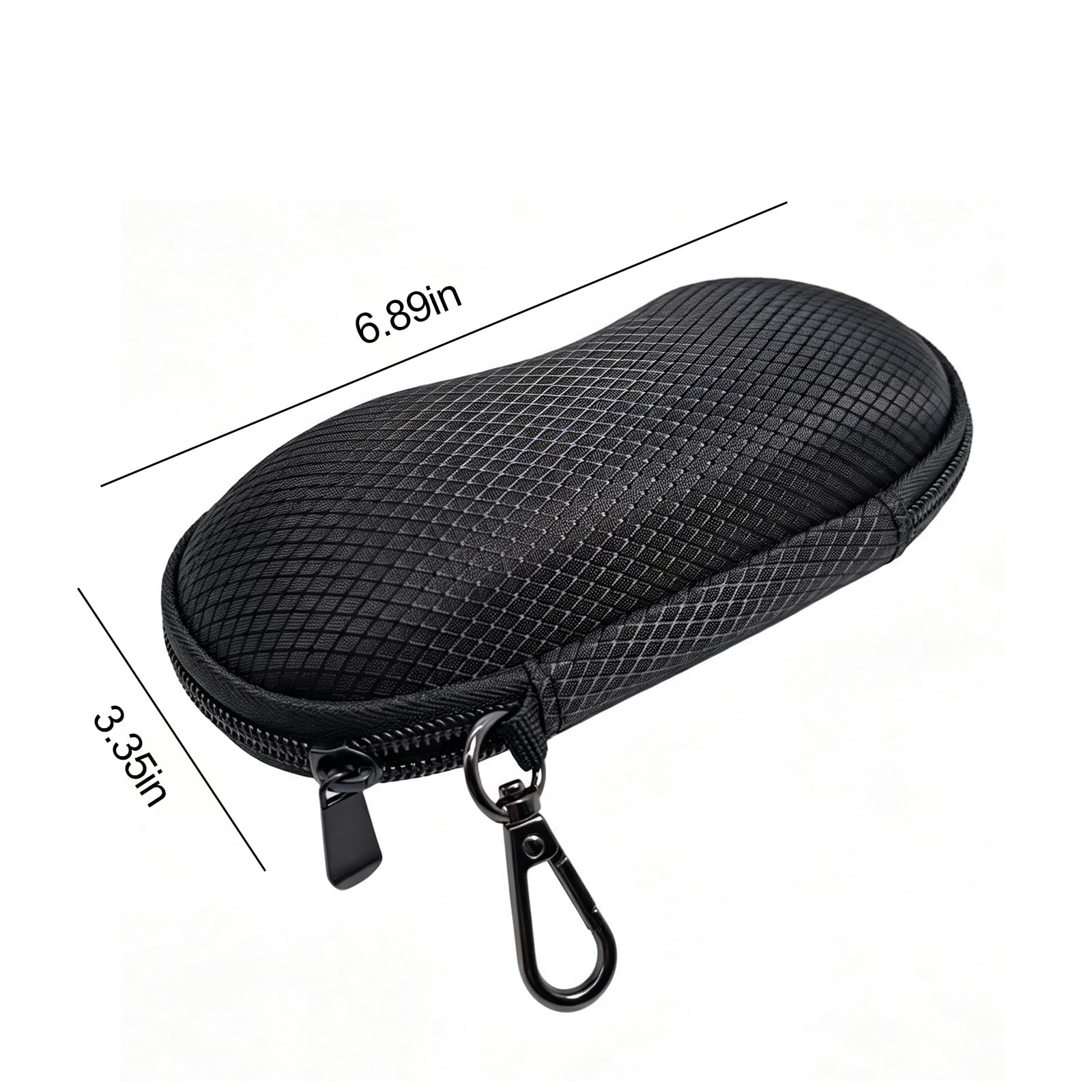 Funda rígida portátil para gafas con gancho de mosquetón para gafas de sol