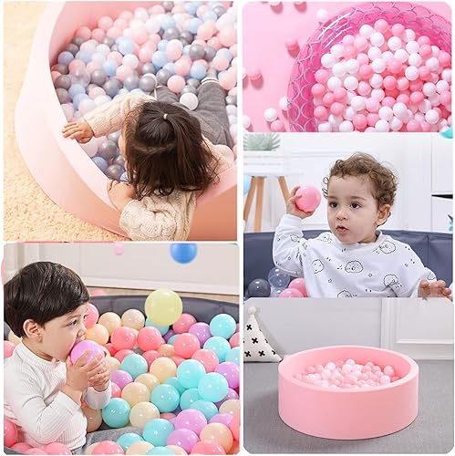 Miniatura 6 de Lovgrils 170 bolas rosas para niños, bolas de plástico rosa para hogueras de bolas, bolas de colores brillantes para niños pequeños de 1 a 3 años