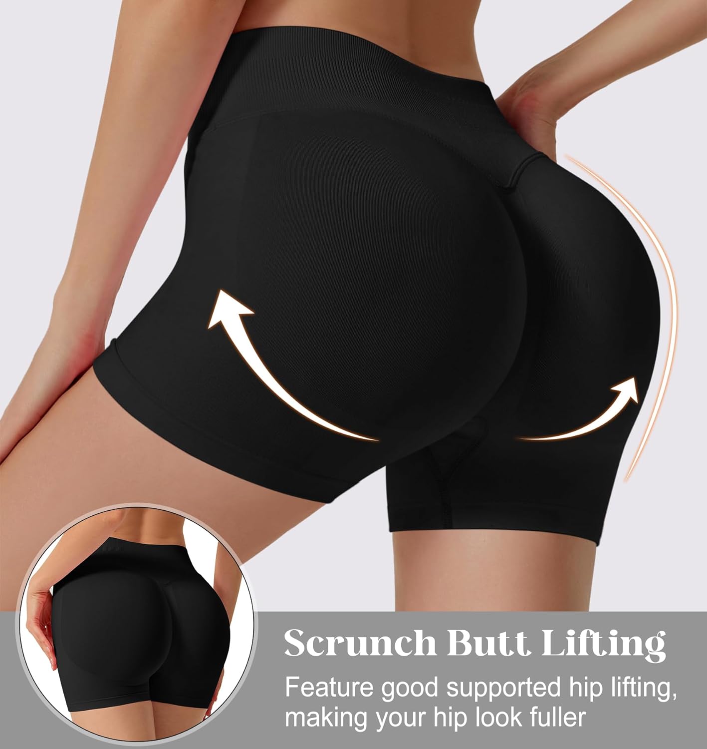 Women's Workout Impact Shorts 3.6" /4.5" Scrunch Butt Lifting Gym Shorts Yoga Running Biker - Image 2