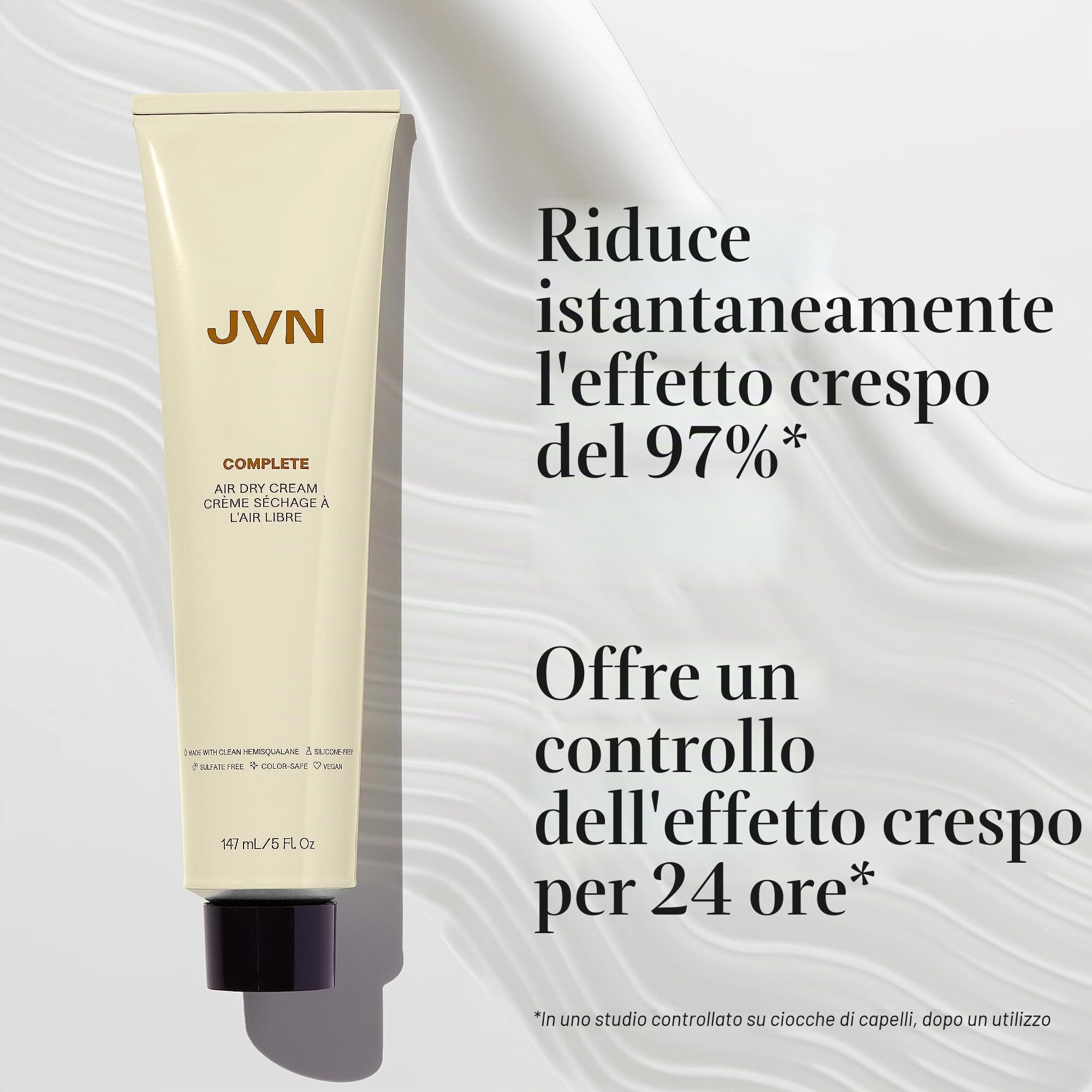 JVN Air Dry Cream, 473 ml - Crema per acconciatura a secco senza calore per tutti i tipi di capelli, liscia e definisce i capelli, priva di solfati - Fragranza di pompelmo e mandarino