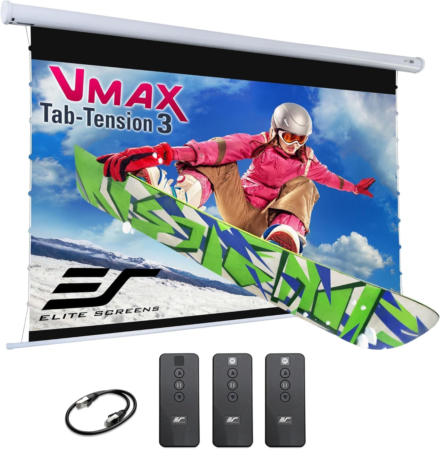 Amazon.com: Elite Screens VMAX 3 Tab-Tensioned Series, 110-INCH 16:9 ...