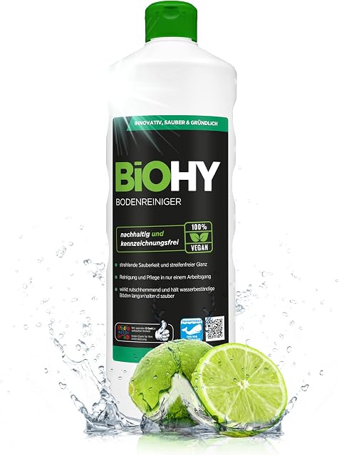 BiOHY Środek do czyszczenia podłóg (butelka 1l) | Koncentrat do podłóg twardych i wszystkich urządzeń czyszczących| Przyjemny zapach i czyszczenie bez smug (Bodenreiniger)