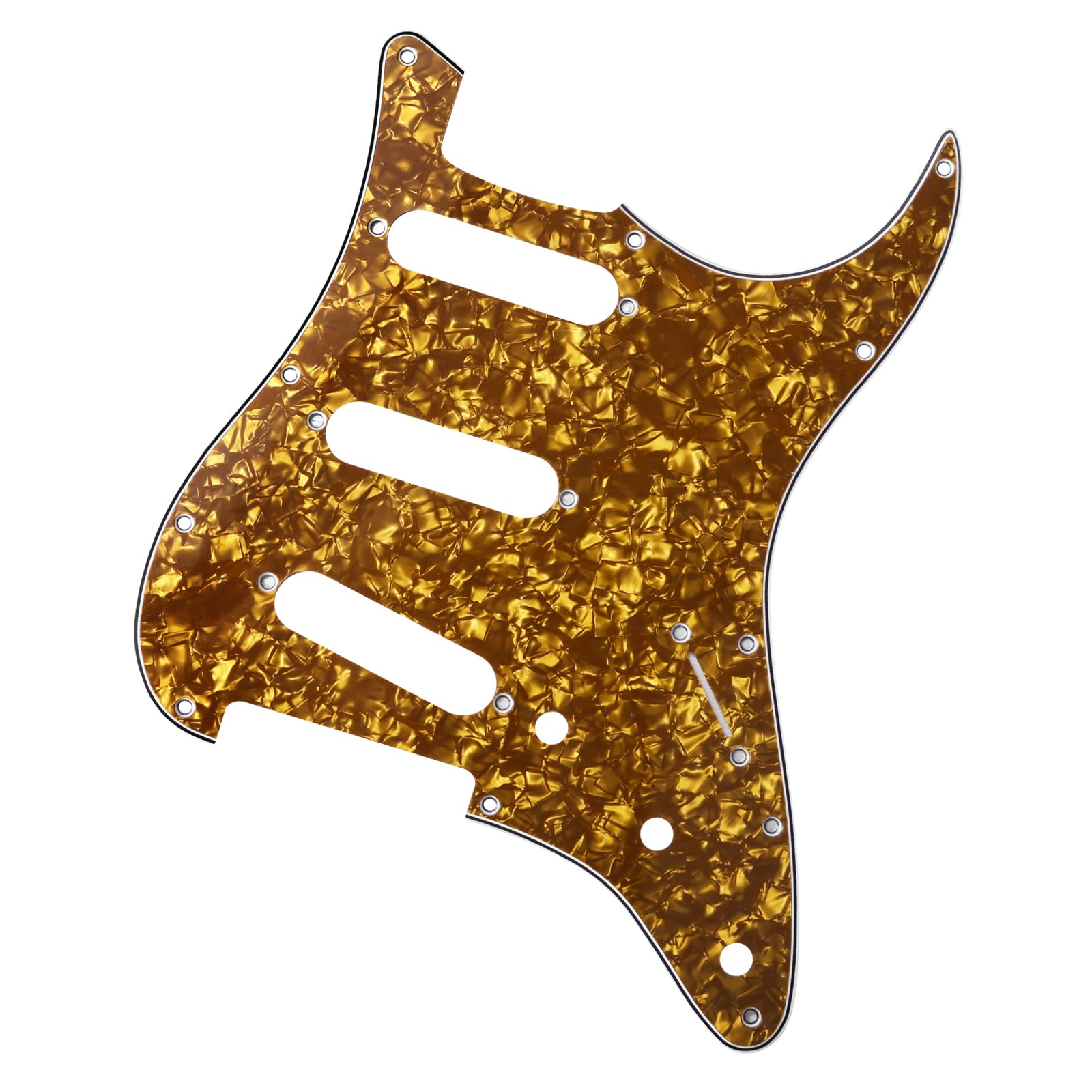 Banworks 4 Ply Strat SSS Pickguard 11-Hole Electric Guitar Pickguard Scratch Plate for USA/Mexican Modern Style Standard Stratocaster ST JT/HB-01 Bronze Pearl - Image 4