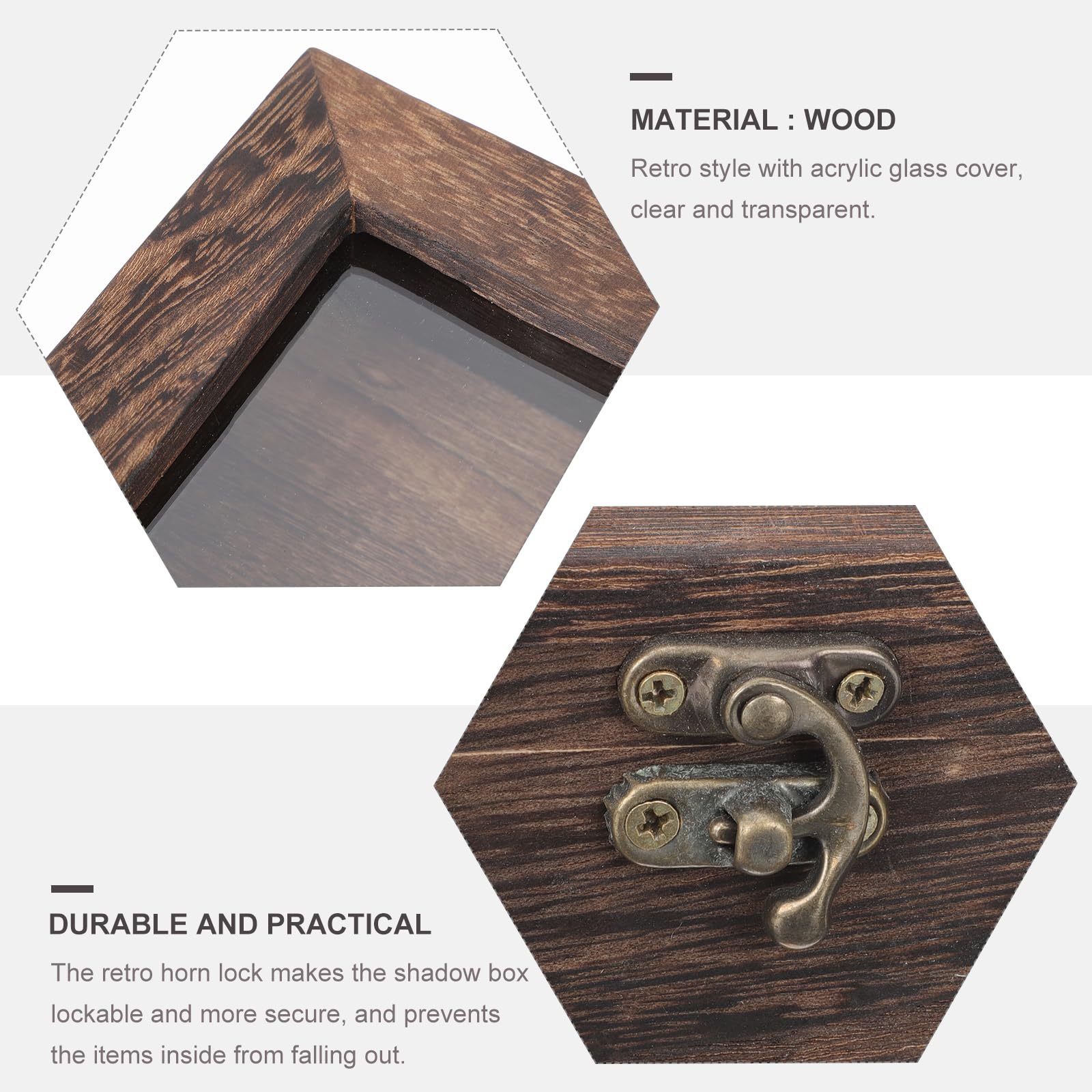 Cabilock Insekten Aufbewahrung mit Design Vitrine und Acryl Retro Multifunktionale Kleine Holzkiste mit Deckel für Schmuck und Münzen