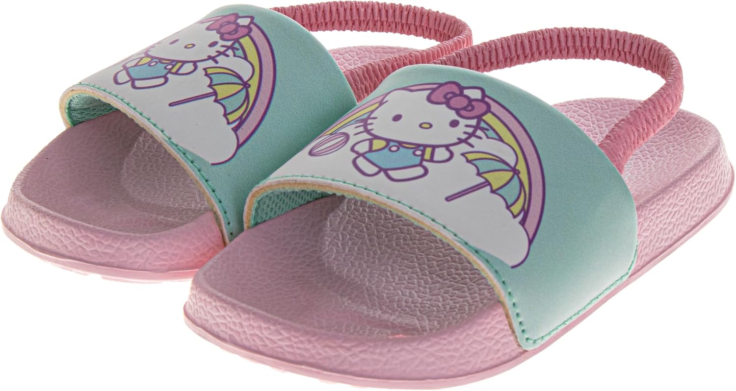 Josmo Gabbys Dollhouse Hello Kitty Slides Open Toe Sandals with Backstrap - Kid Girls Summer Beach Water Pool Shoes (sizes: 5-10 Toddlers / 11-12 Little Kids) - Image 4