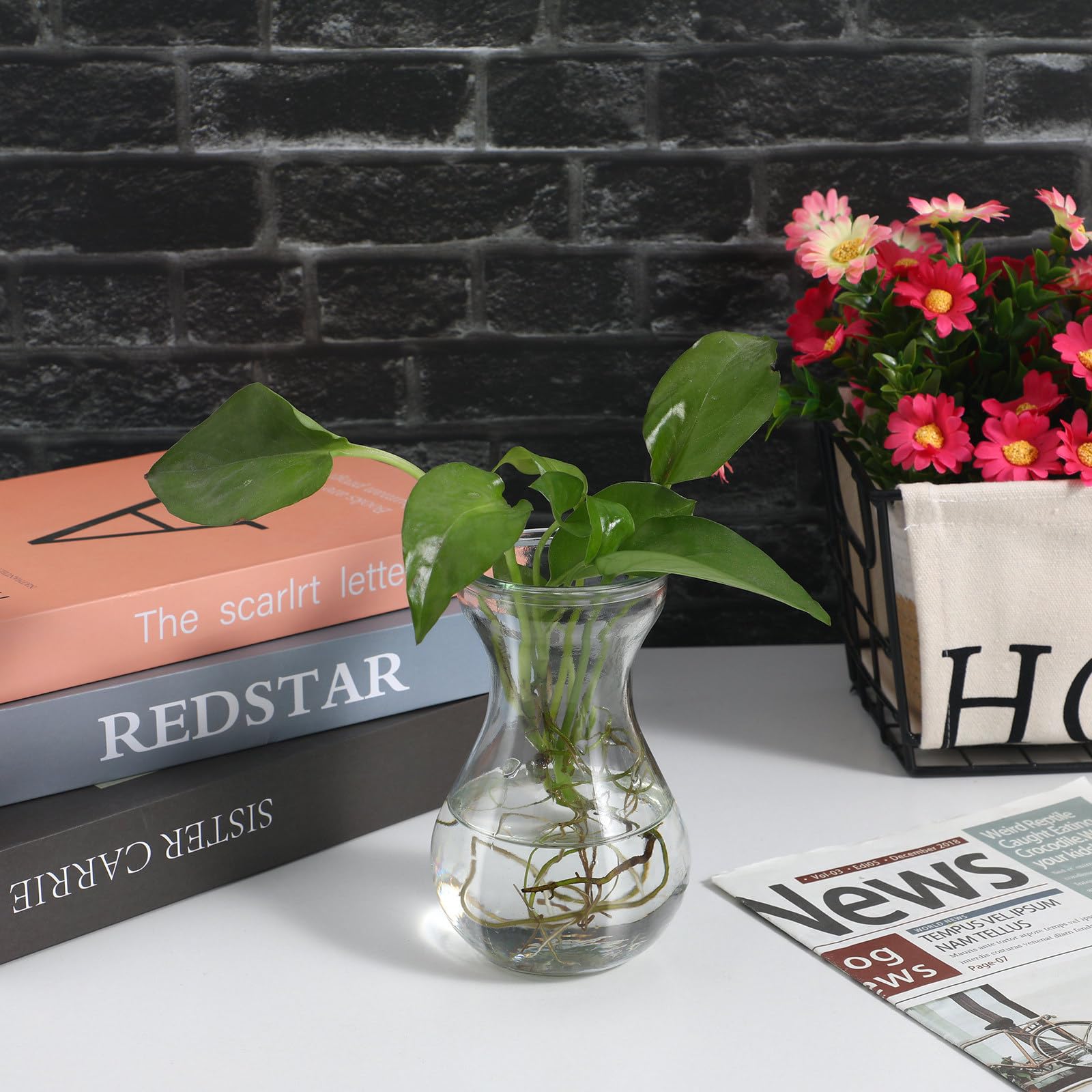 Amazon.co.jp: OUNONA ヒヤシンス 花瓶 ガラス製 4個セット おしゃれ