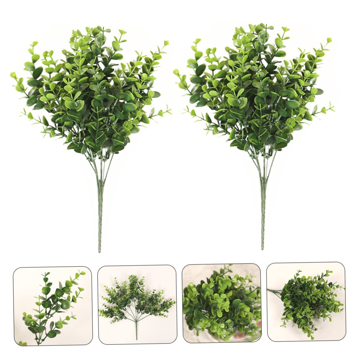 Alipis 4 Sets Künstliche Eukalyptusstiele Box-eukalyptus-wanddekoration Grünpflanzenstiele Für Bastelblumen Dekorationen 2 Stück * 4