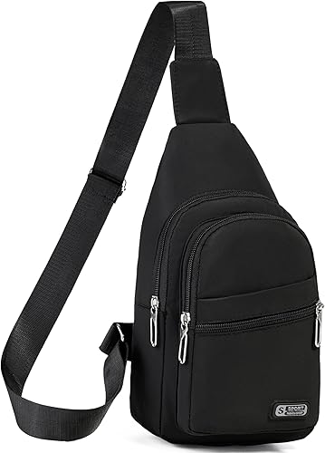Miniatura 22 de Bolso Bandolera Pequeño, Bolsos de Hombro Cruzados para Mujeres, Mochila de Sling para Deportes al Aire Libre y Senderismo - Beige D Beige,Negro