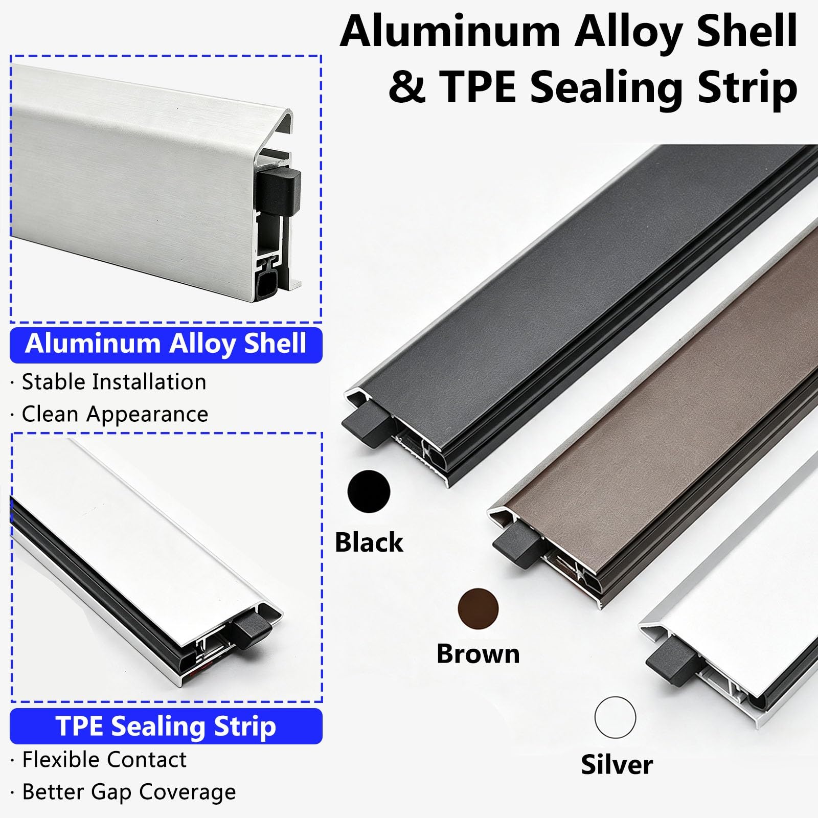Burlete Inferior Automático Oculto Para Puertas, Oficinas Aluminio