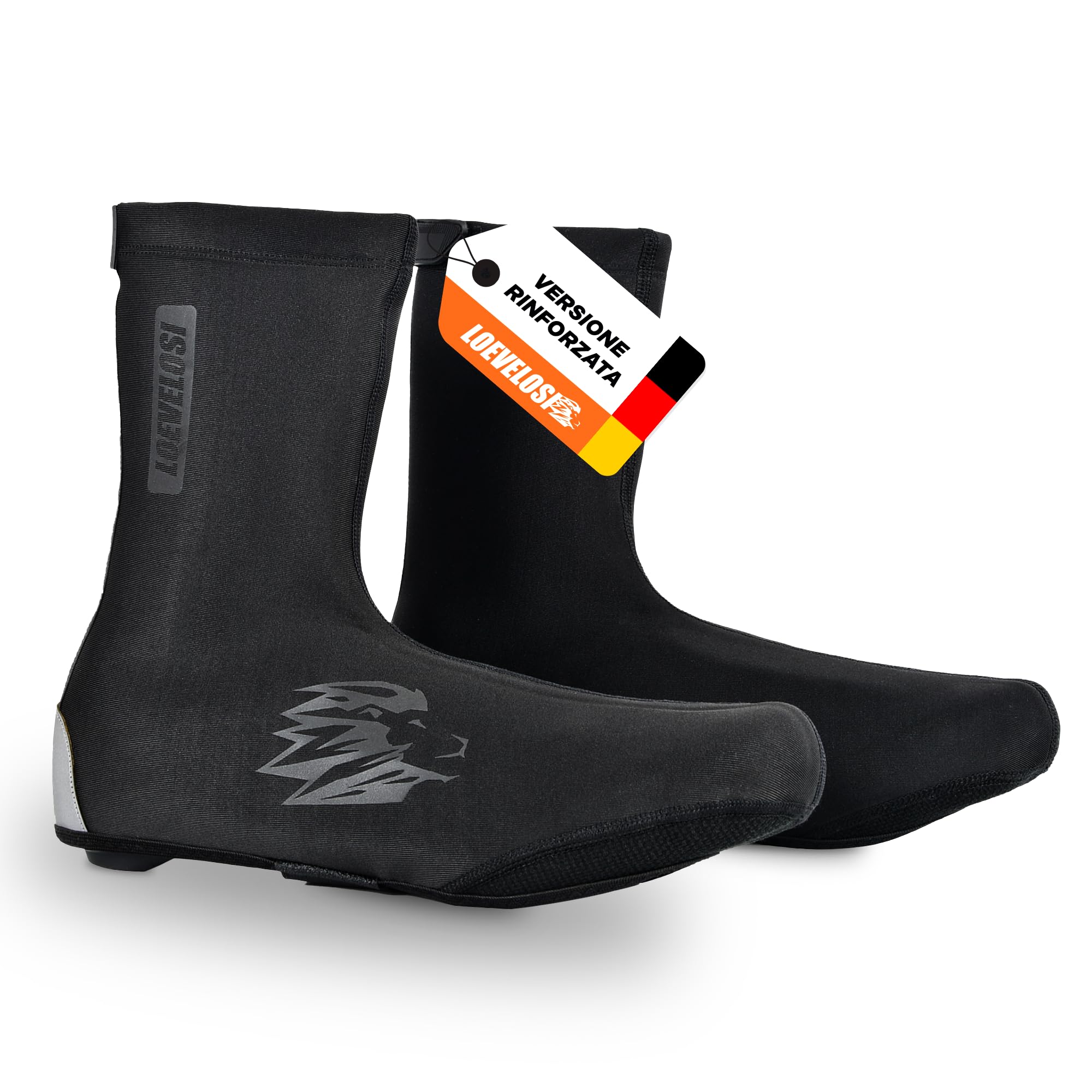 Copriscarpe per bici da corsa, in neoprene, impermeabile, antivento, invernali, per bici da corsa, protezione antipioggia, copriscarpe riflettenti
