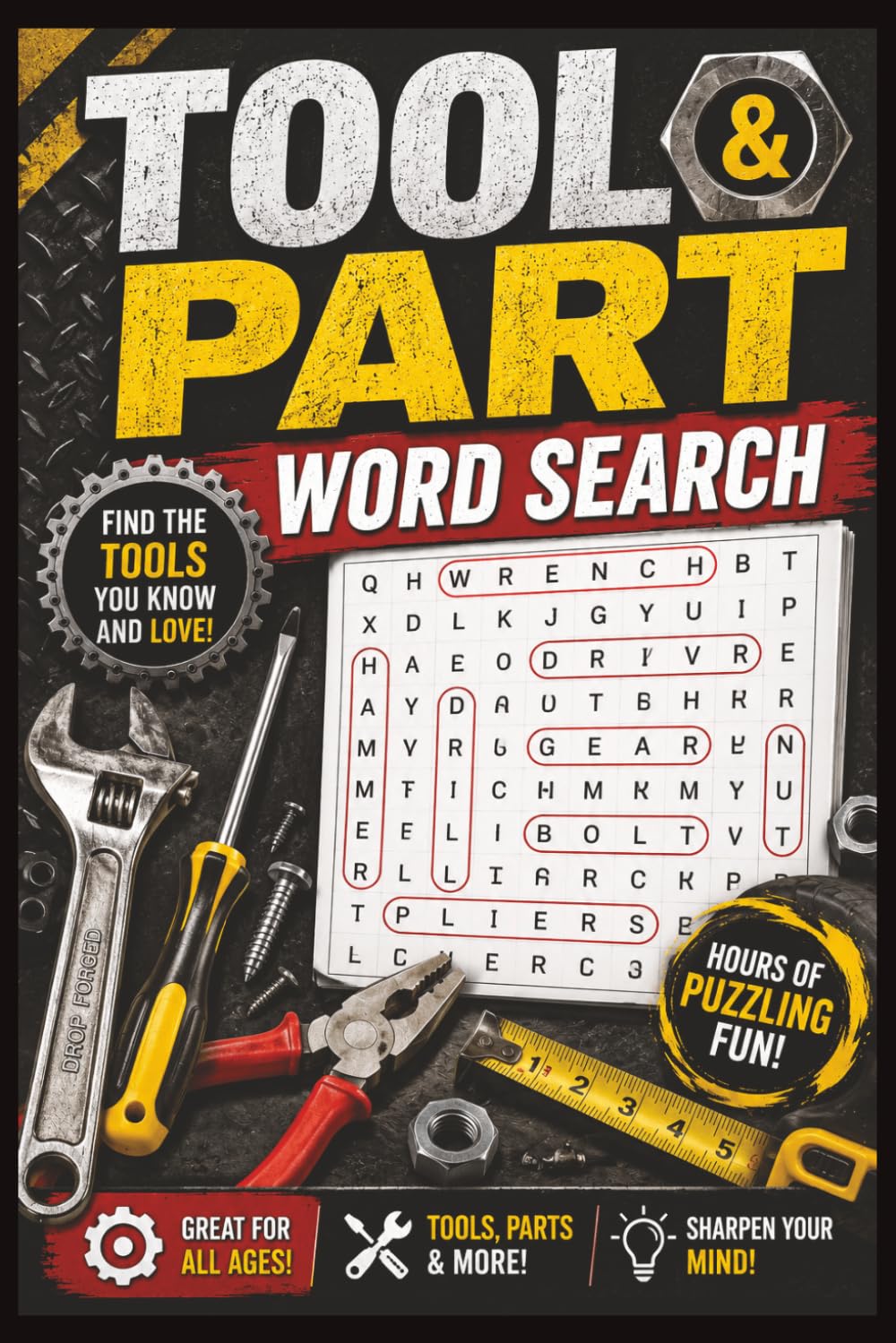 TOOLS AND PARTS WORD SEARCH BOOK: TOOLS AND PART WORD SEARCH PUZZLES | 50+ PUZZLES 6X9 | EASY TO READ FONT