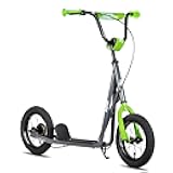 JOYSTAR Kick Scooter for Ages 5-9 Years Old Boys Girls, 12 Inch Big Wheels Scooters for Kids, Teens and Adults, Rear Brake and Adjustable Handlebar, Kids Scooter