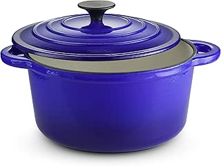 Klee Enameled Cast Iron Dutch Oven Casserole Dish with Self-Basting Cast Iron Lid, 4-Quart (Blue) - coolthings.us