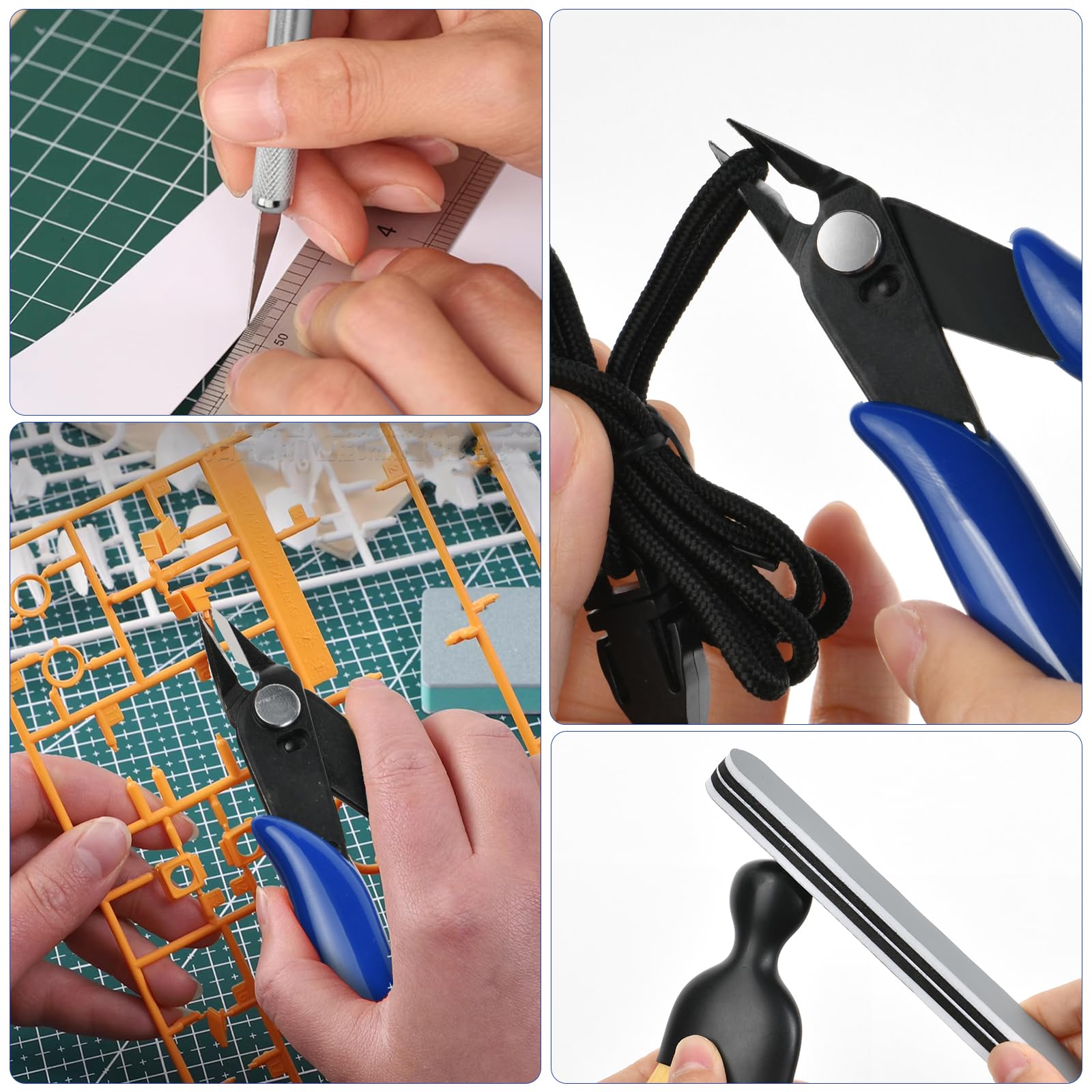 HOTUT Outils de Modélisme, 14 Pièces Modeleur Basic Outils Craft Set, Ensemble d'outils de Fabrication de Modèles, Modèle Outils de Loisirs Kit pour L'assemblage, Construction, Réparation de Modèles