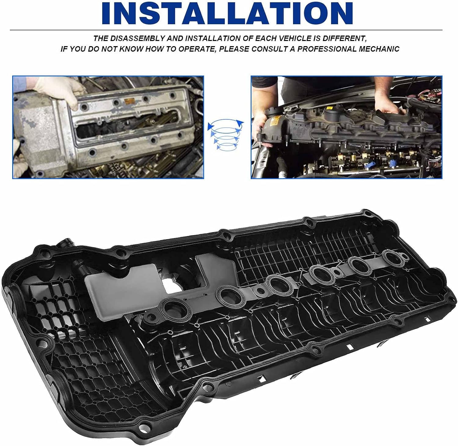 Engine Valve Cover and Gasket Set Replacement for BMW X3 X5 Z4 320i 325i 330i 525i 530i L6 2.2L 2.5L 3.0L(M54 Engine)