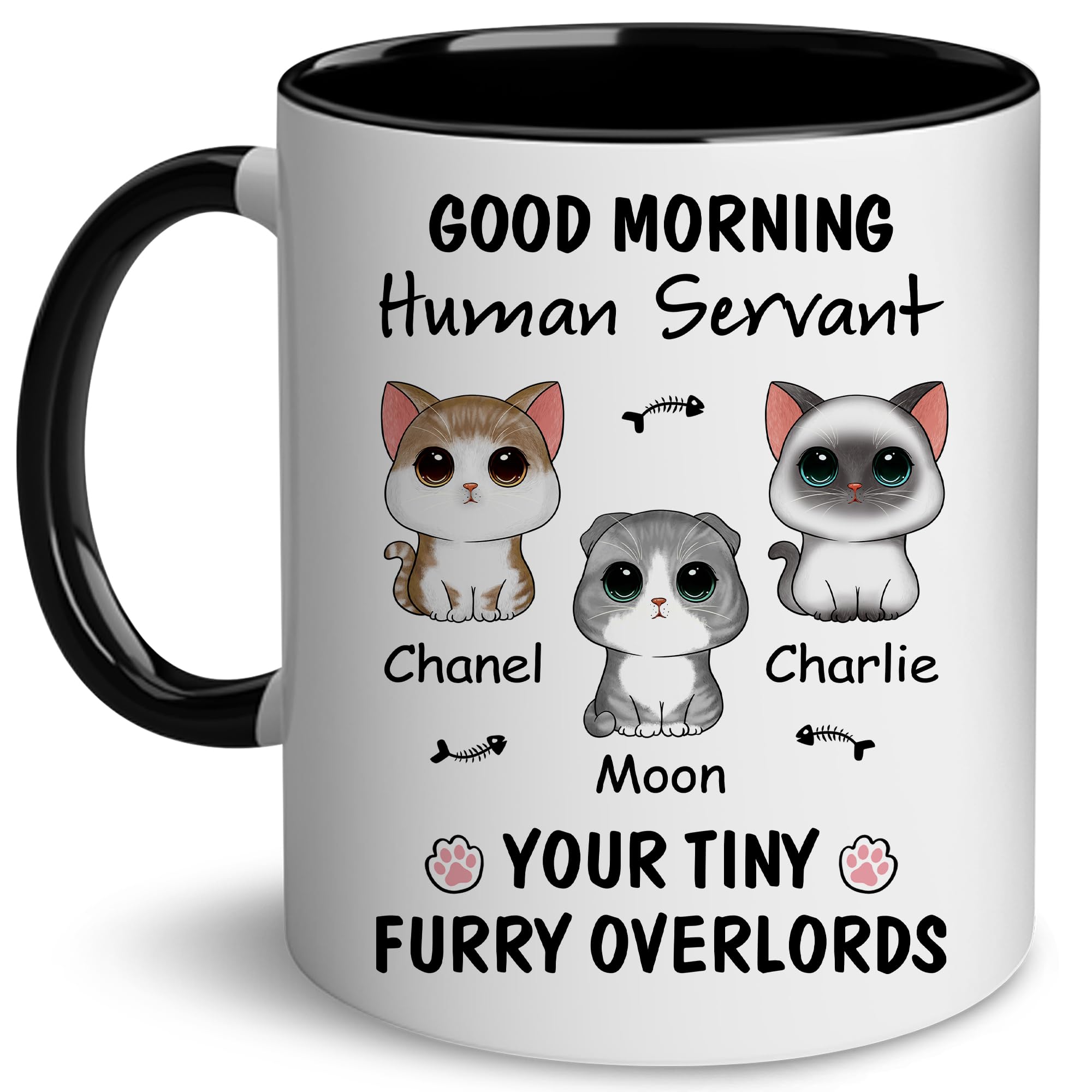 DEKIDOKA Personalized Cat Coffee Mug - Cute Cat Mug - Unique Birthday Christmas Mothers Day Fathers Day Gift