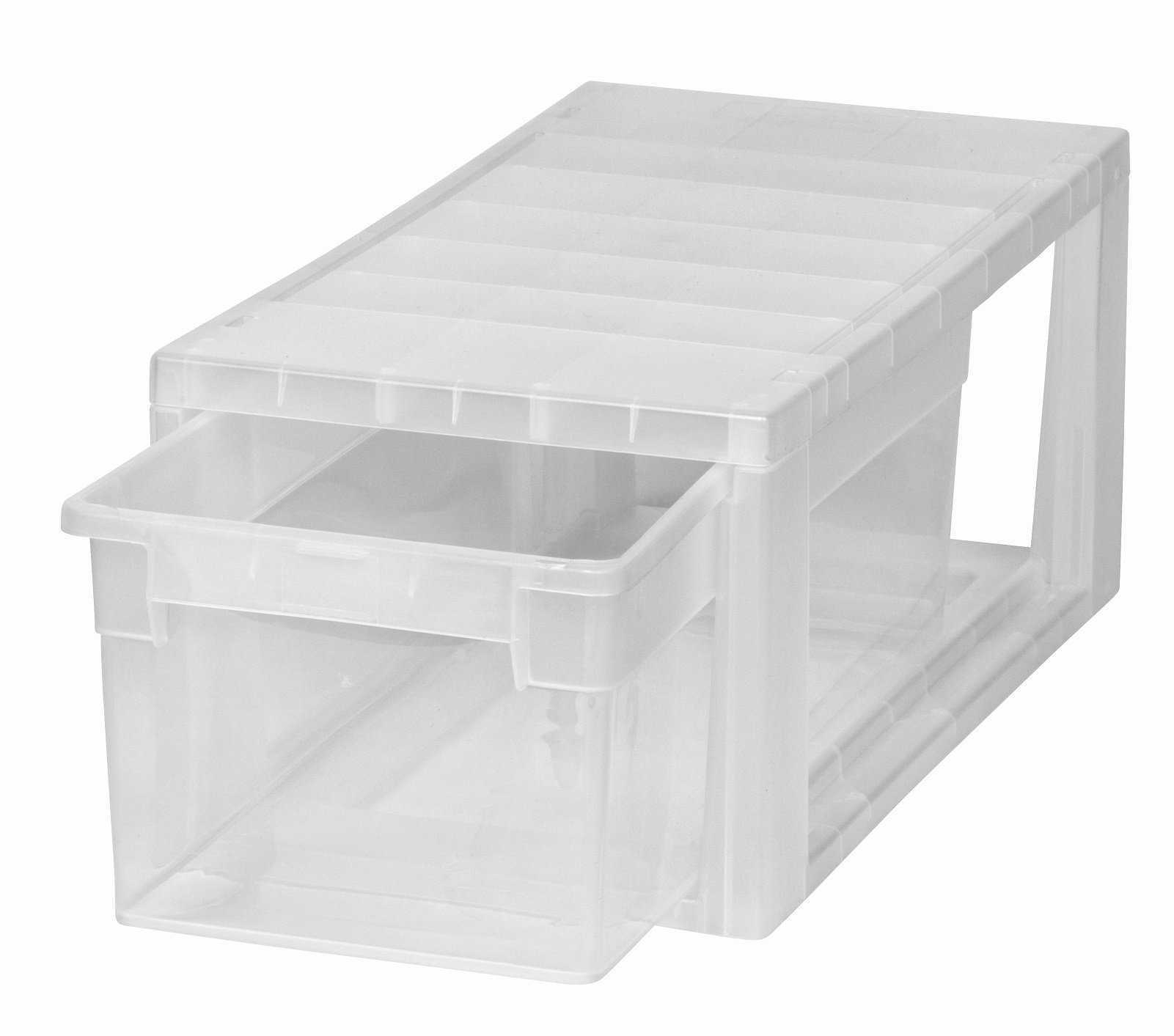 4 Stück Schubladenboxen mit Nutzvolumen 2 Stück mit 7 (S) und 2 Stück mit 12 (M) Liter. Passend für z.B. Socken, Krawatten, Shirts, Papier, Schreibwaren, etc.