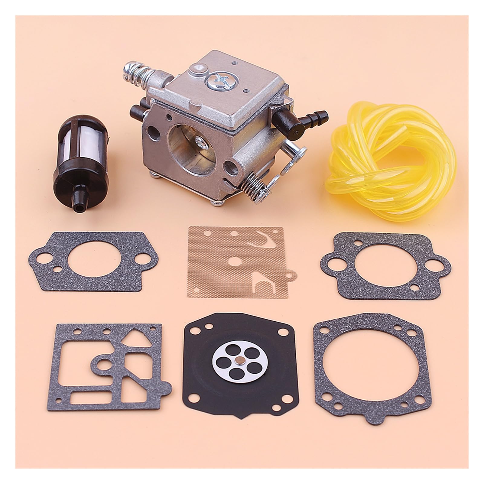 Carburador de 9 Uds for motosierra 6200 62cc, línea de filtro de combustible, Kit de reparación de carburador, repuestos de motosierra, herramientas de jardín