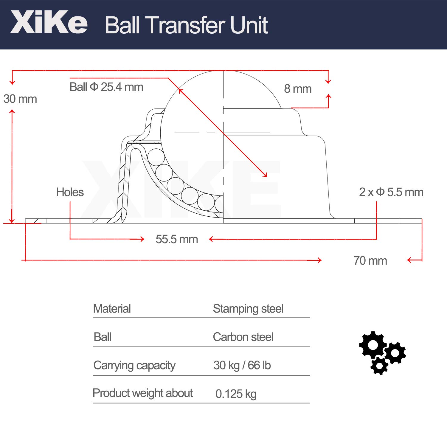 XiKe 8 Pack Ball Transfer Bearings - Chrome Steel -5