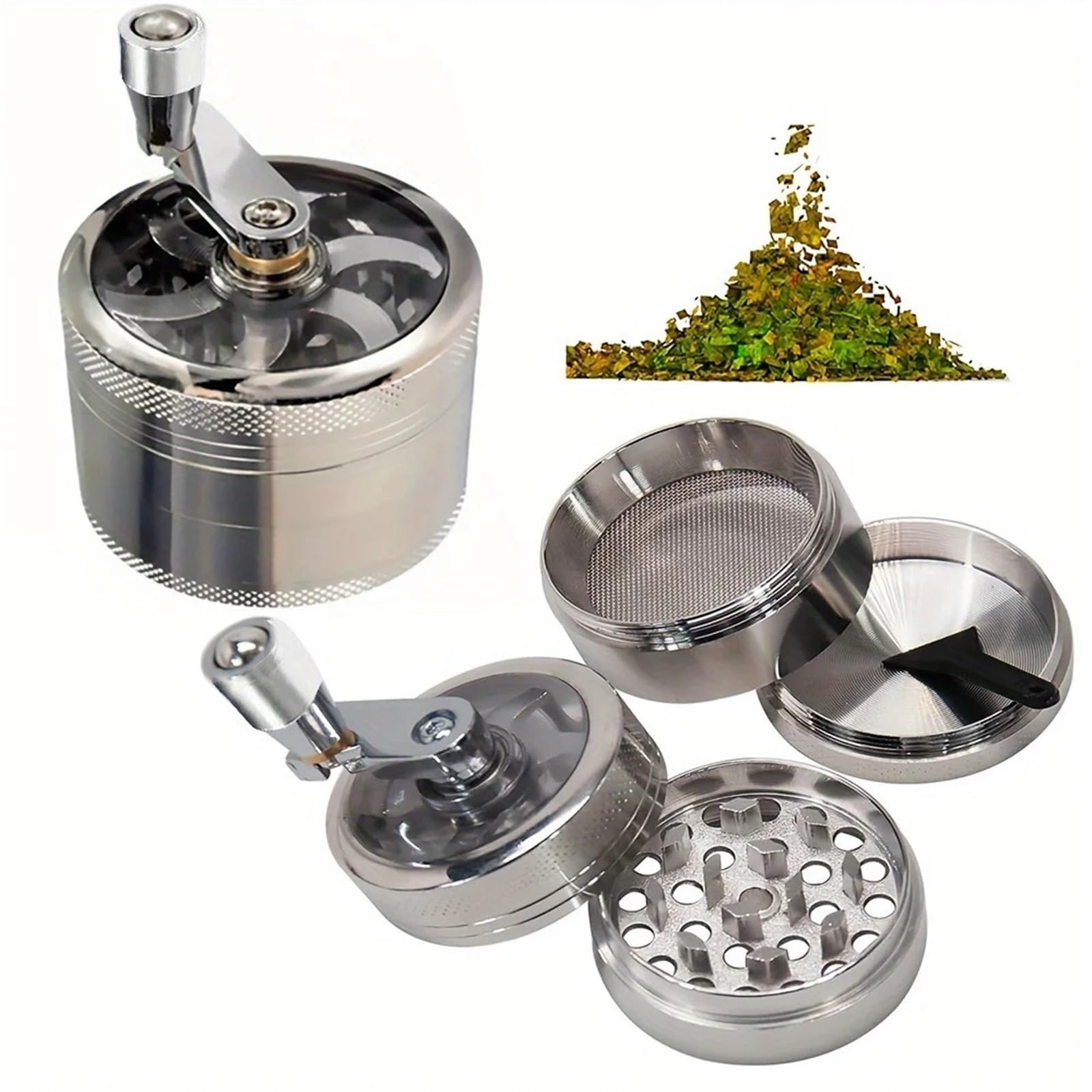 Molinillo de nueces y especias para nuez moscada, jengibre, sal de roca y pimienta – Herramienta de trituración manual para uso en cocina