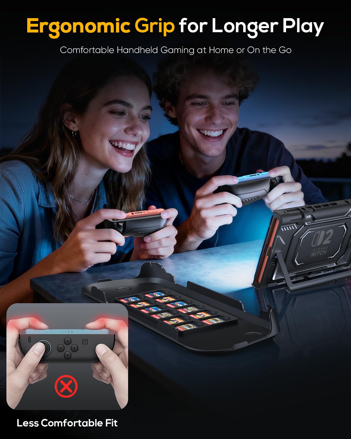FASTSNAIL Coque pour Nintendo Switch 2 pour Joy con 2,Étui avec Couvercle Avant pour Manette Switch 2, Étui De Protection Amovible pour Joy-Con 2, Peut Contenir Jusqu'à 12 Cartes De Jeu
