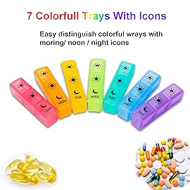 Weekly Pill Boxes and Organizer Travel Pill Case 7 Day 3 Times A Day Large Compartments Medication Reminder Daily Pill Container for Fish Oil Vitamins Capsules and Supplements, Gray