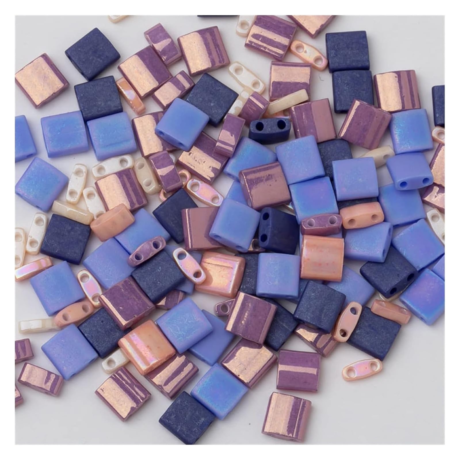 Cuentas de dos agujeros, Glass Beads Multi Color Jewelry Finding(Tlmix3)