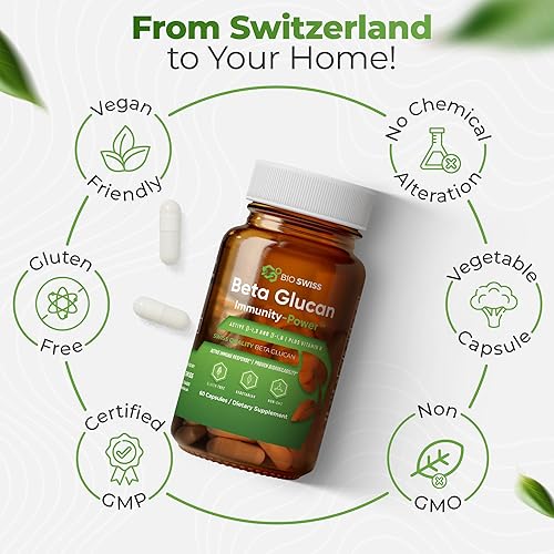 Miniatura 10 de Immunity Power Swiss Beta Glucan 1,3, 1,6 420 mg + vitamina D  Suplemento de apoyo inmunológico extra fuerte  120 potenciadores inmunológicos