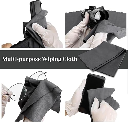 Miniatura 4 de Paquete de 3 paños de microfibra para pistola, 12 x 12 pulgadas, sin pelusas, trapos de limpieza altamente absorbentes, paño de microfibra duradero