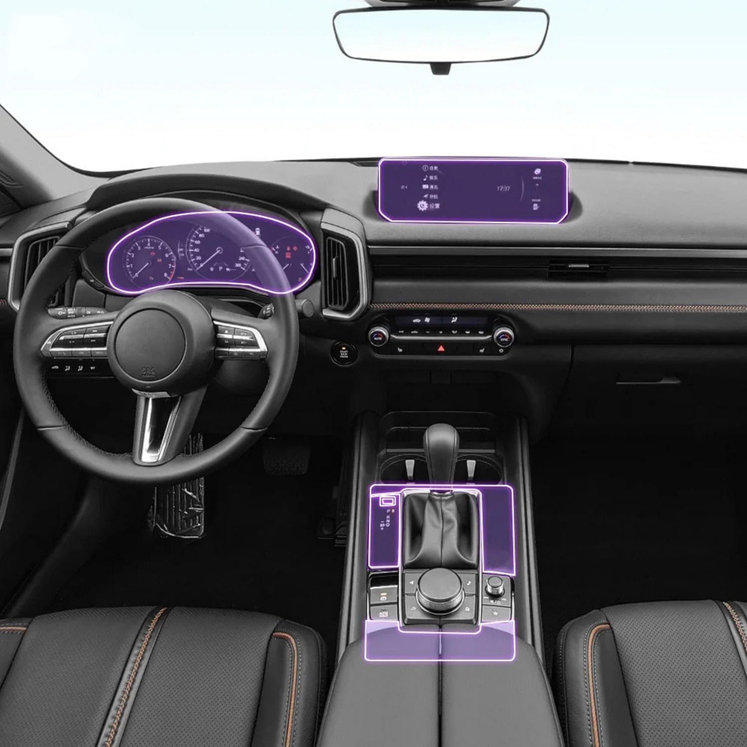 Car Interior Center Console Transparent TPU Paint Protective Film Anti Scratch Sticker LCD Screen PPF,for Mazda CX-50 2023-2025
