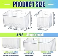Vista 2 de 8 Pcs Storage Organizer Bins Wall Mounted Organizer Basket Clear Stackable Hanging Baskets Plastic Cabinet Door Organizer for Organizing for Wall