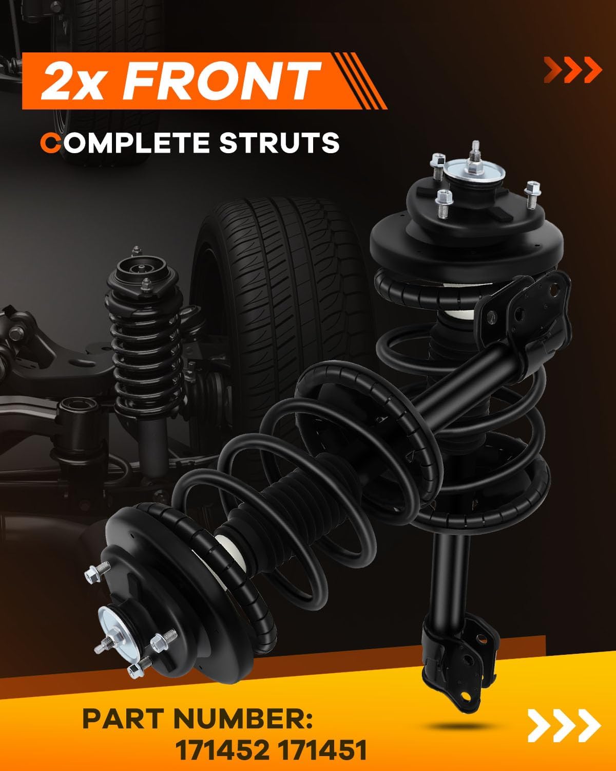 OCPTY Front Complete Struts Spring Assembly Shocks Strut Fits 2001 2002 for Acura Mdx,2003-2008 for Honda Pilot Quick Struts 171452 171451 - Set of 2