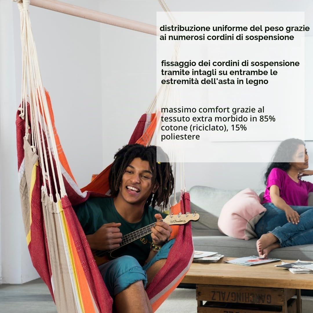 Amazonas Hammock AZ-2030150 Brasil Poltrona Sospesa Acerola, Arancione, 130x110x160 cm