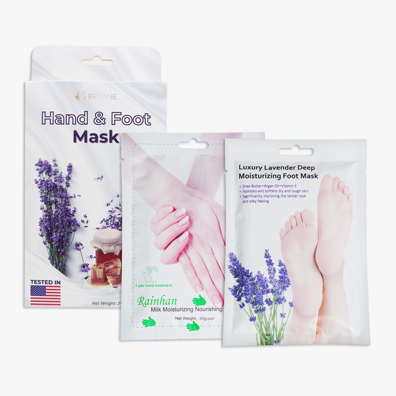 Foot Peeling Mask - Moisturizing Exfoliator for Dry, Cracked Feet and Calluses, Removes Dead Skin, Repairs Heels, and Softens Hands with Lavender Essence for Healthy, Smooth Skin