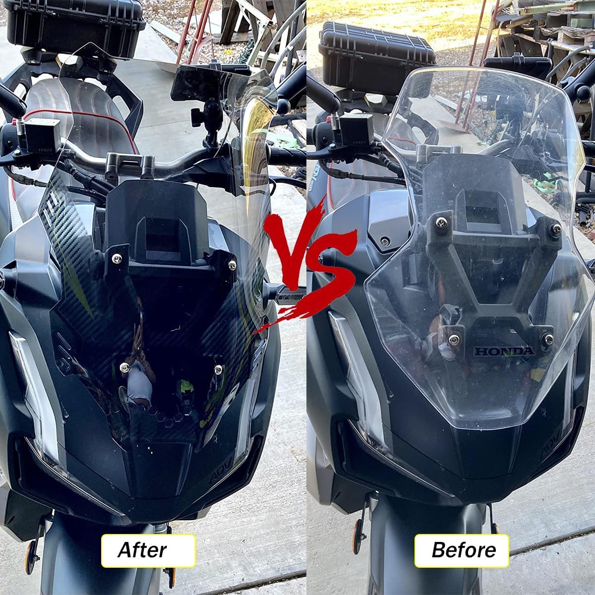 ADV150 ADV160 Accessories, Scooter Large Windshield Cover for ADV 150 ADV-150 2019-2022 ADV 160 ADV-160 2022-2026 Motorcycle Windscreen Wind Deflector Visor Protector (Clear)