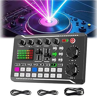 Live Sound Card With Dj Mixer Effects,Live Sound Card,With Multiple Sound Effects Sound Board,Gaming Audio Mixer,Audio Mixer Live broadcasts, streaming media, podcasts and games. (Style a)