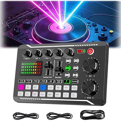 Live Sound Card With Dj Mixer Effects,Live Sound Card,With Multiple Sound Effects Sound Board,Gaming Audio Mixer,Audio Mixer Live broadcasts, streaming media, podcasts and games. (Style a)