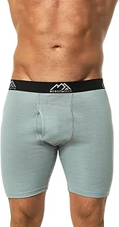 Merino.tech Merino Wool Boxer Briefs Men - Merino Wool Underwear Breathable Dry Fit Comfy Sports Base Layer for Men