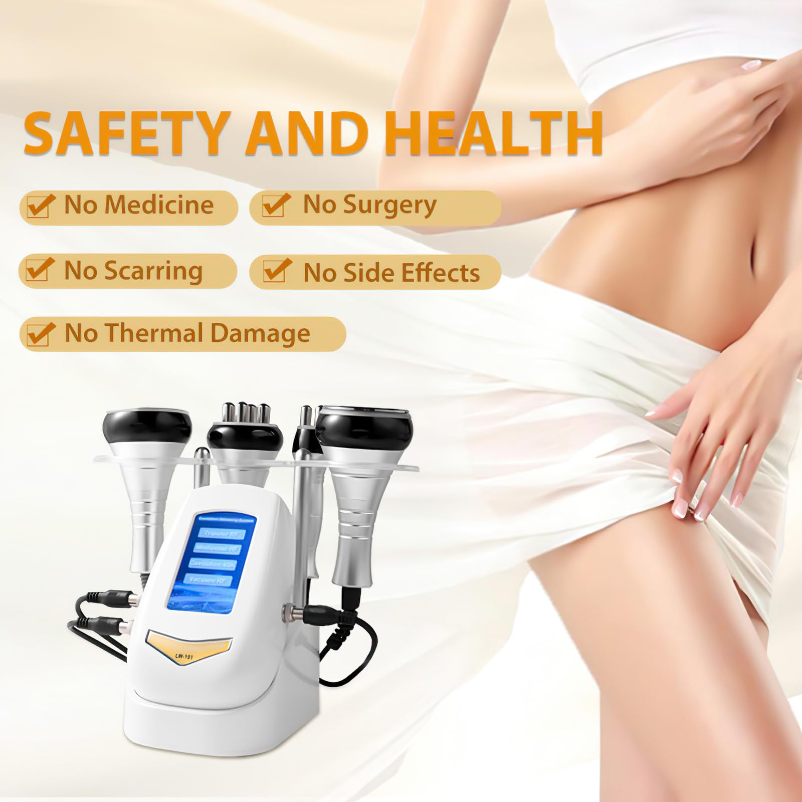 Eznaobo - Macchina per la perdita di peso del corpo 40 K, radiofrequenza - macchina per la forma del corpo 4 in 1, massaggiatore anti-cellulite, dispositivo per la perdita di peso per rassodare la