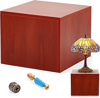 Wooden Cube Display Pedestal Stand 15 x 15 x 12 Inch Riser Column Pillar Easy Assembly Required for Home Store Party Event Decor Window