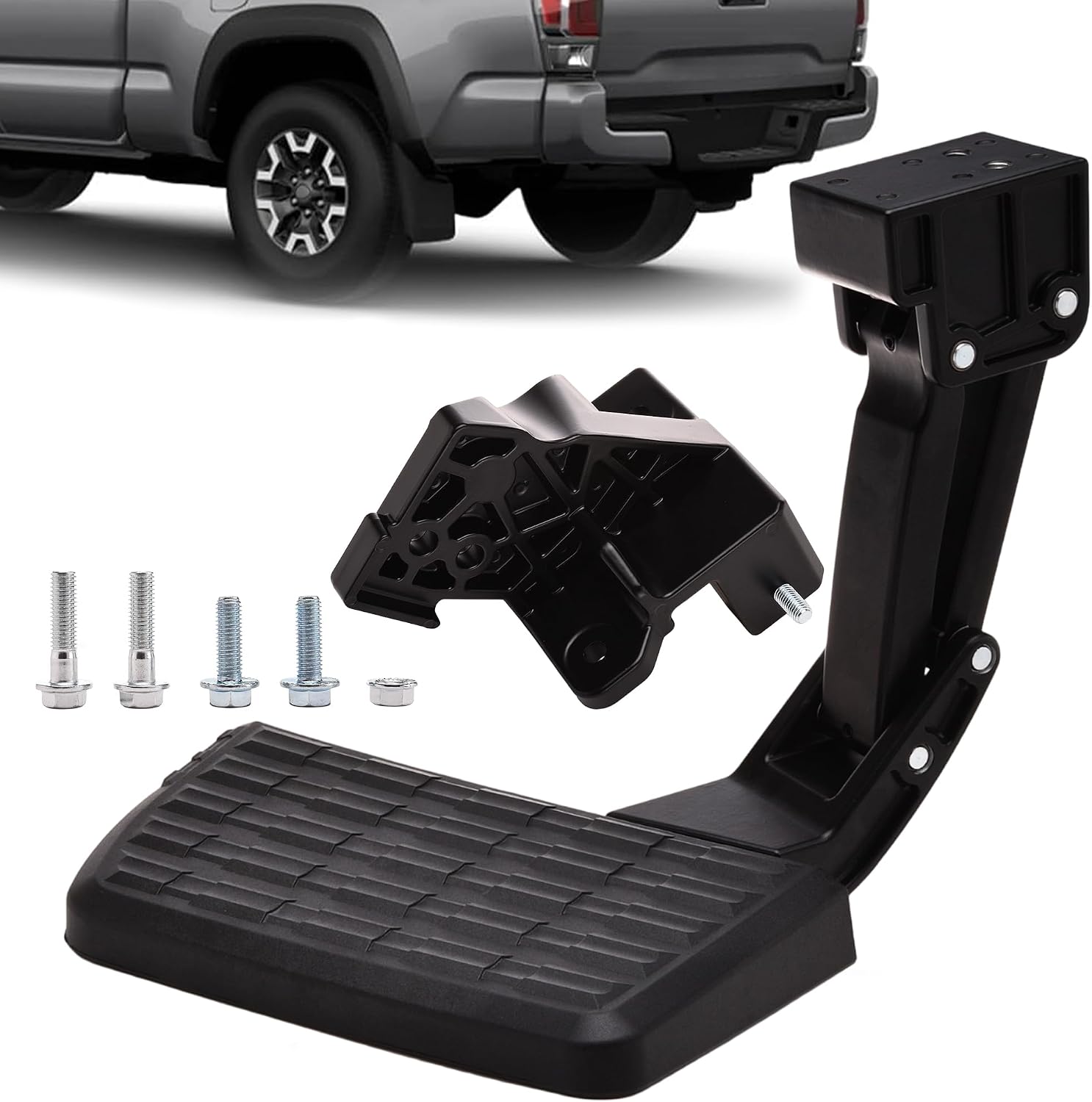 PTS30-34000 Retractable Truck Bed Step Fit for 2022 2023 2024 2025 Toyota Tundra Rear Bumper Tailgate Step Heavy Duty Aluminum Bed Step Replace PTS30-34000