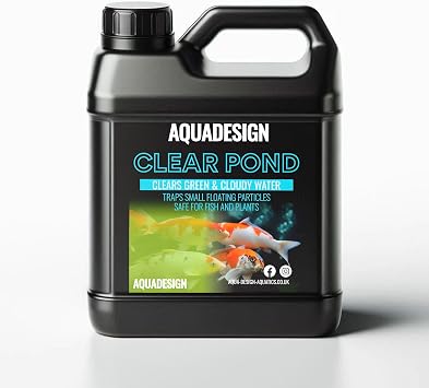 AquaDesign CLEAR POND Water Clarifier 1000ml - Clears Green & Cloudy Water - TREATS 5000L