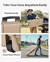 Vista 34 de VEVOR Rifle Case, Rifle Hard Case with 4 Layers Fully-protective Foams, Lockable Hard Gun Case with Wheels, IP67 Waterproof & Crushproof, for Rifles