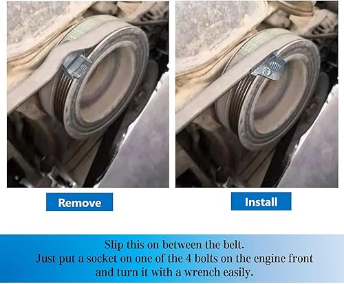 Vista 12 de LAJIAOZ Kit de cinturón elástico, removedor de cinturones de metal, juego de herramientas de instalación para cinturones en automóviles, camiones