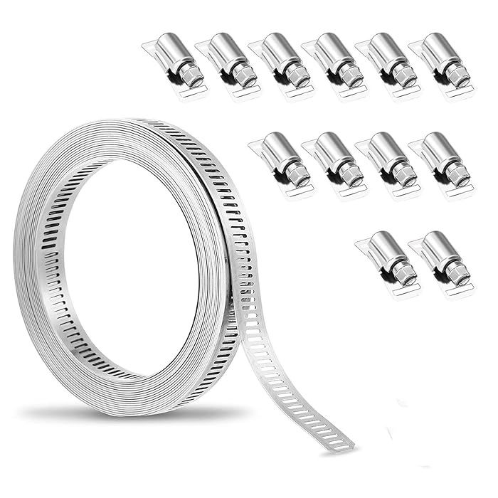 Buy Hose Clamp 34.5FT Adjustable 304 Stainless Steel Large Hose Clamp