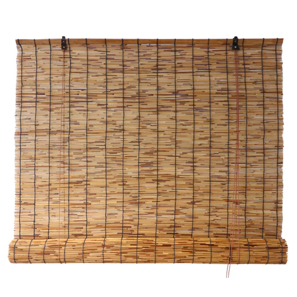 MANG Tenda A Rulloin bambù, Avvolgibile in bambù, Tapparella A Carrucola in Bamboo, Nessun Bordo in Cotone, Protezione Solare