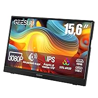 GEESUU 15.6 Inch Monitor Portatile, Schermo con Casse Integrate & Audio Integrato