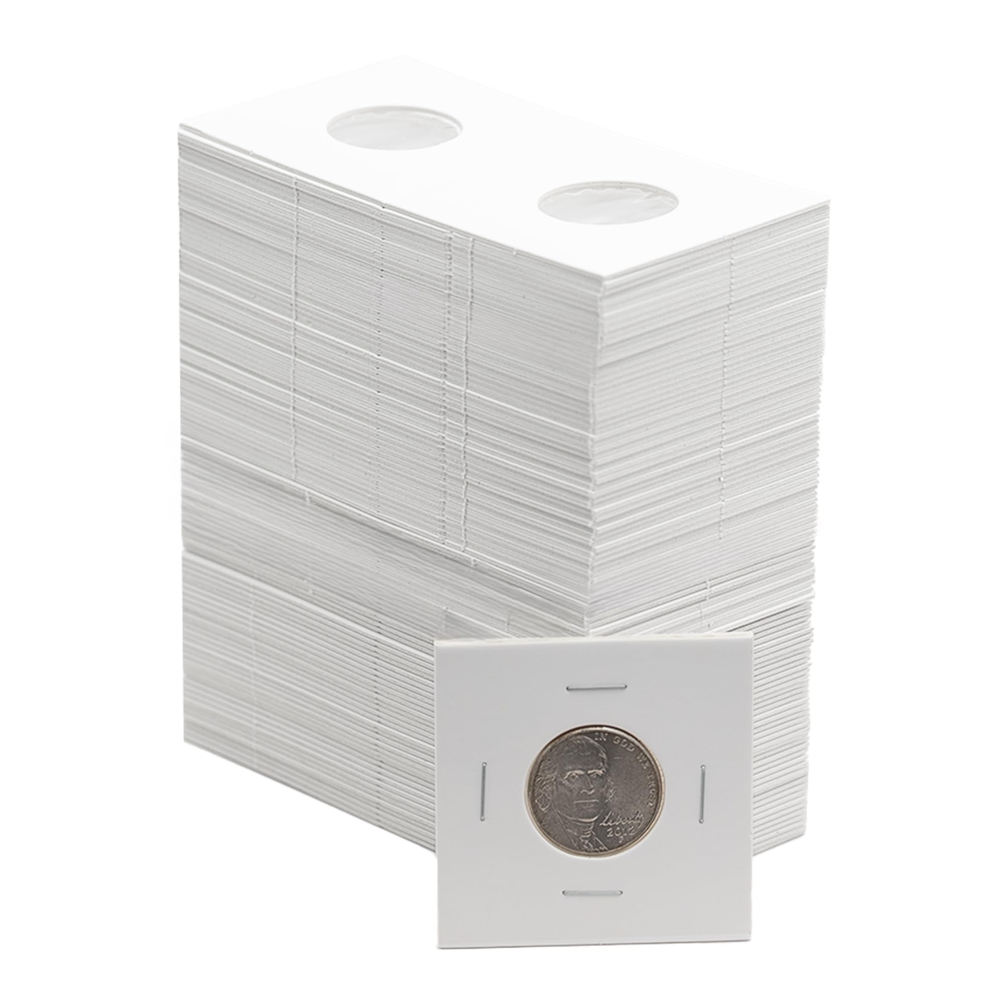 50 Nickel 2x2 Premium Cardboard Coin Flips Paper Holders Mylar Archival Safe Storage