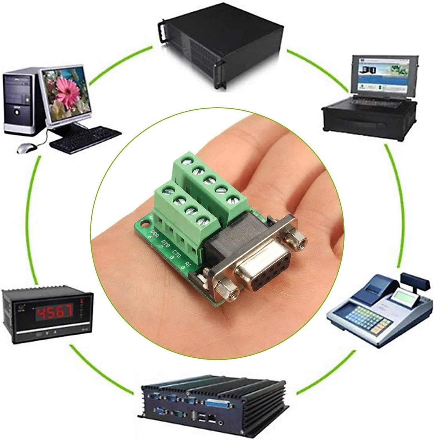 Exсluѕіvе Dіѕсоunt 60% Prісе abcGoodefg 5PCS DB9 Breakout Connector RS232 Serial Port Adapter 9 Pin Female Adapter Connector DB9 Screw Terminal Block Port Interface Breakout Board Connector with Screwlocks Jack Screws