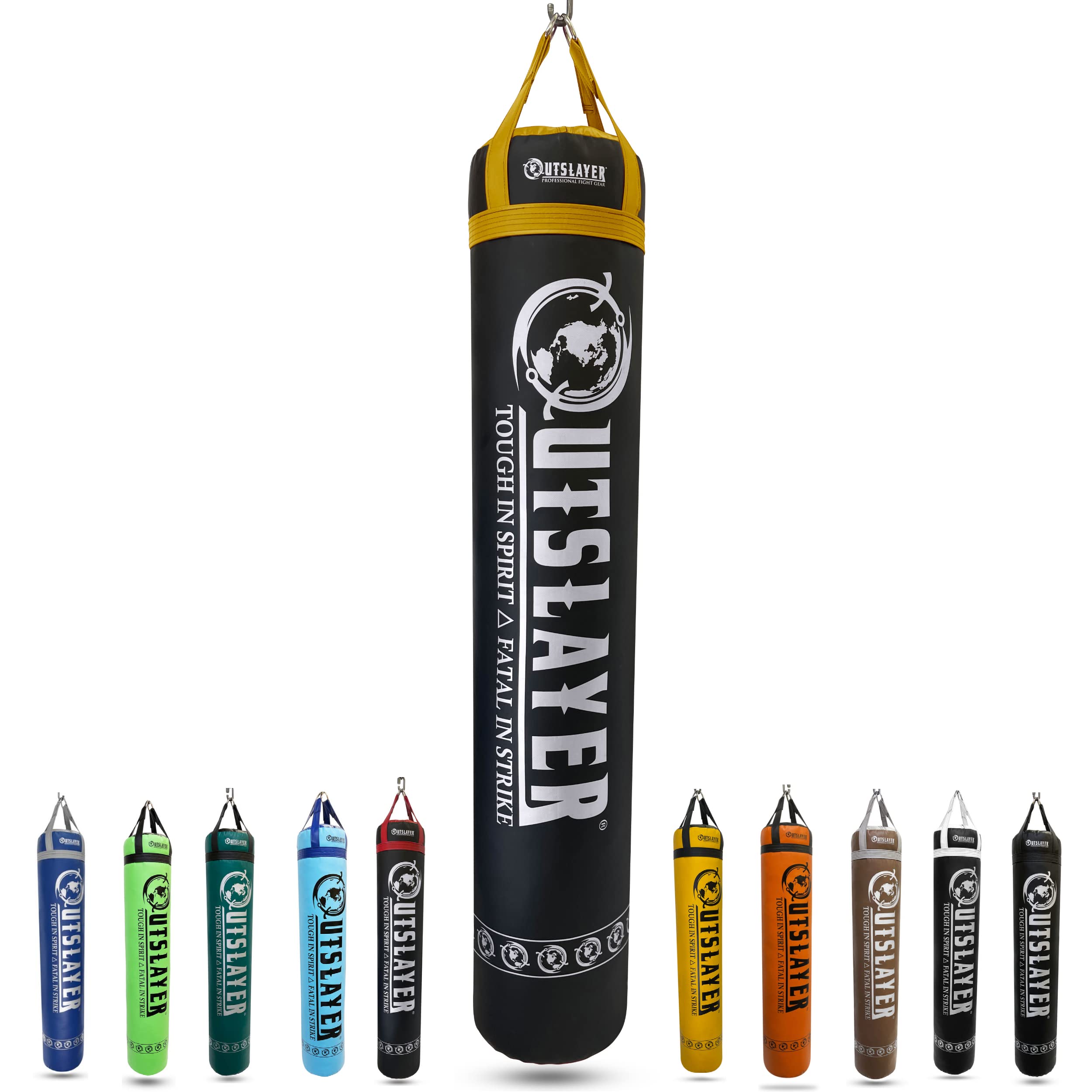 Outslayer Muay Thai Kickboxing Heavy Punching Bag – 6ft 130 lb – Made in USA – for MMA, Boxing & Training